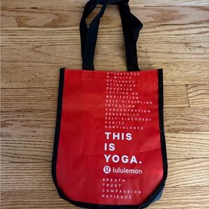 Lululemon Red and White Reusable Small Bag
